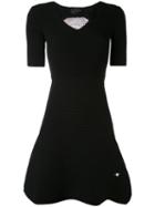 Philipp Plein - Ribbed Skirt Skater Dress - Women - Polyester/viscose - M, Black, Polyester/viscose