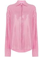 Msgm Oversized Sequinned Shirt - Pink