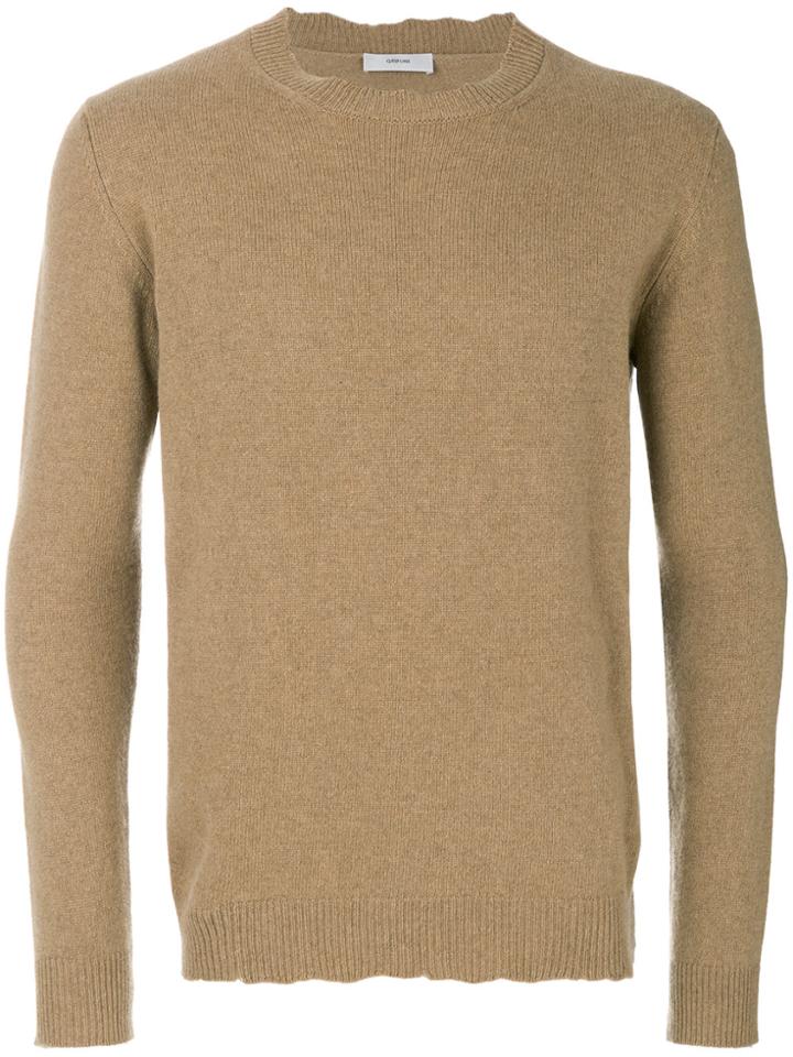 Mauro Grifoni Raw Edge Crew Neck Sweater - Nude & Neutrals