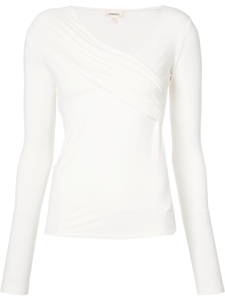 L'agence Ruched Top, Women's, Size: Small, White, Spandex/elastane/rayon