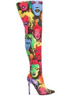 Versace Marylin Monroe Print Boots - Multicolour