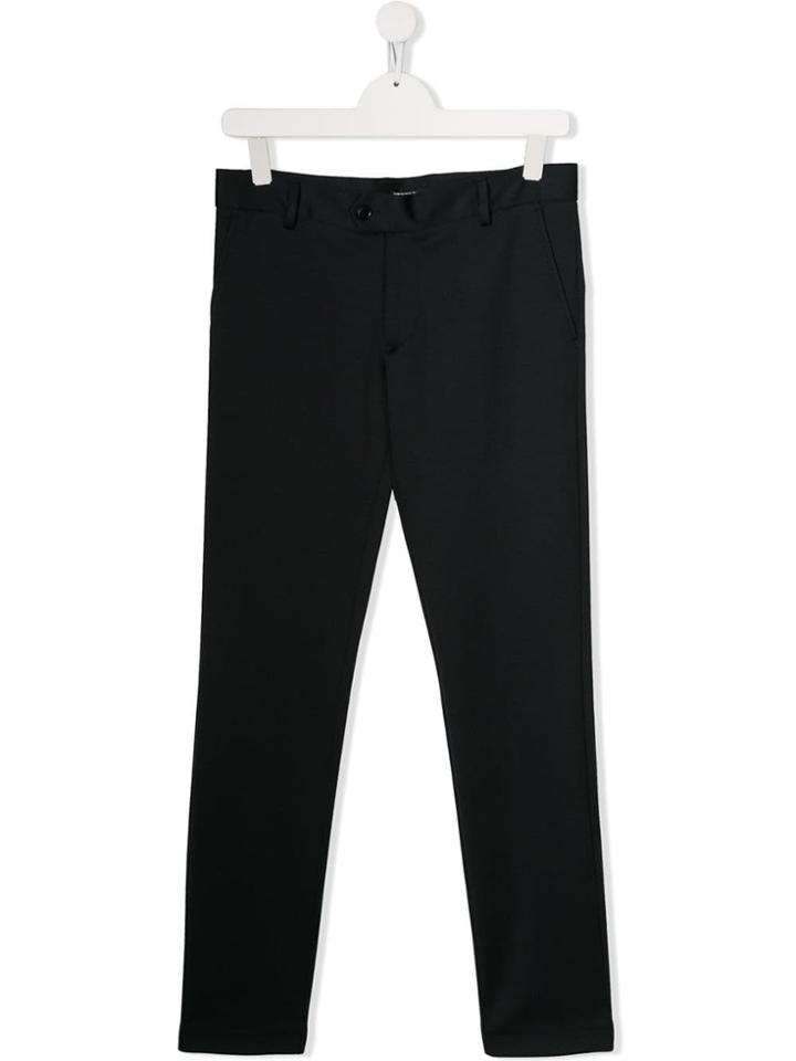 Emporio Armani Kids Slim-fit Tailored Trousers - Blue