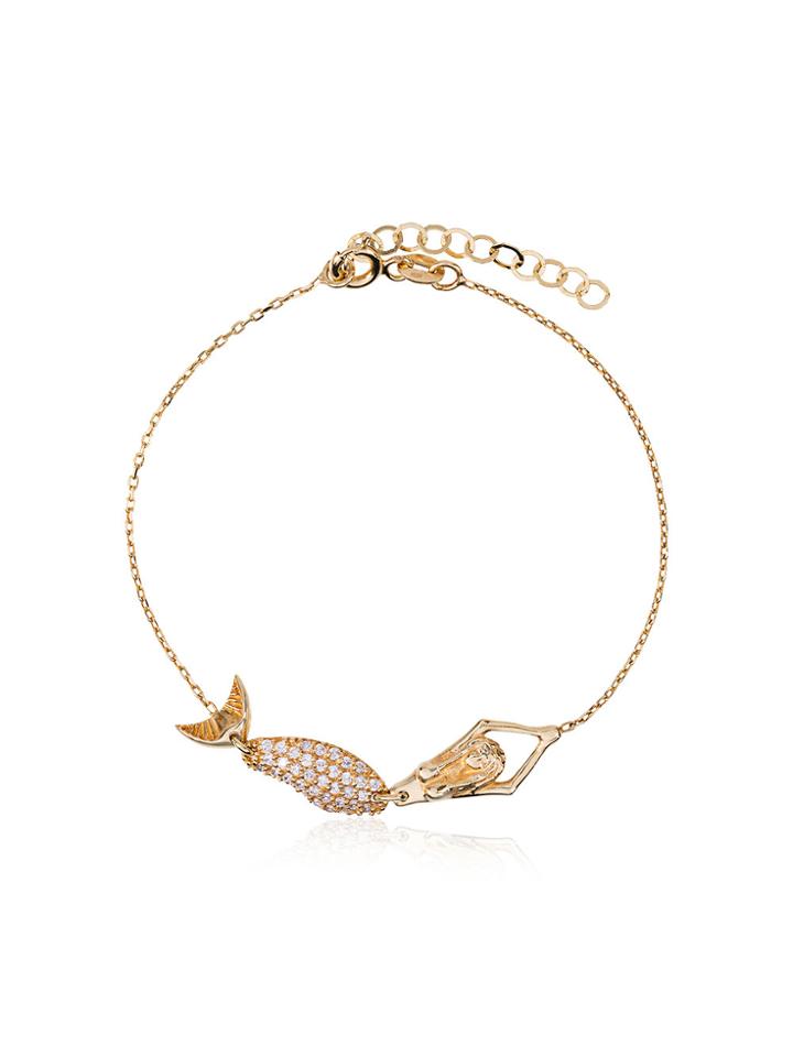 Anton Heunis 18k Yellow Gold Mermaid Diamond Bracelet - Metallic