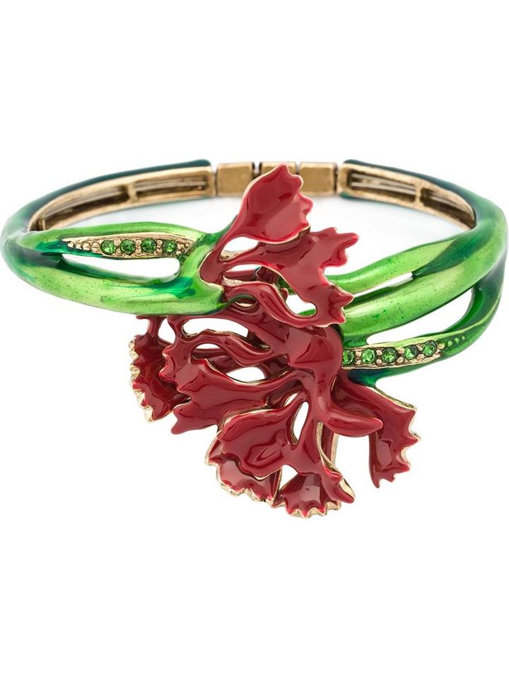 Oscar De La Renta Enamel Flower Bracelet