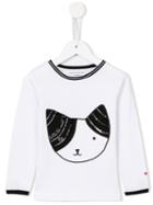 Sonia Rykiel Cat Embroidered T-shirt, Girl's, Size: 6 Yrs, White