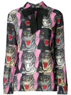 Gucci Tiger Face Print Sablé Shirt - Pink & Purple