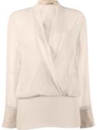 Giuliana Romanno Fitted Waist Longsleeved Blouse