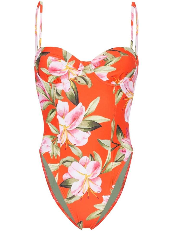 Mara Hoffman Desiree Floral Print Swimsuit - Orange