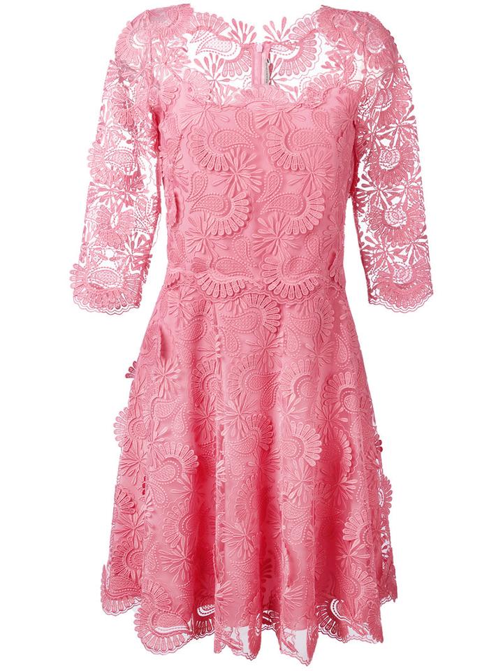 Ermanno Scervino - Lace Shift Dress - Women - Silk/polyester - 42, Women's, Pink/purple, Silk/polyester