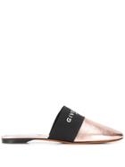 Givenchy Flat Logo Mules - Gold