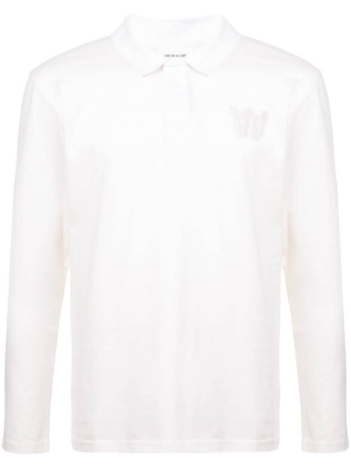 Wood Wood Longsleeved Polo Shirt - White