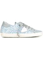 Philippe Model Glitter Sneakers, Women's, Size: 39, Grey, Nappa Leather/rubber