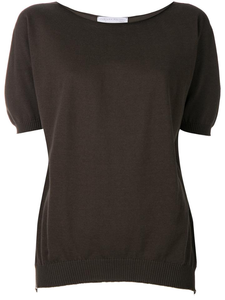 Fabiana Filippi Relaxed Fit Knitted Top - Brown