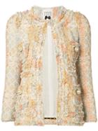 Edward Achour Paris - Boucle Knit Jacket - Women - Cotton/linen/flax/acrylic/metallized Polyester - 38, Nude/neutrals, Cotton/linen/flax/acrylic/metallized Polyester