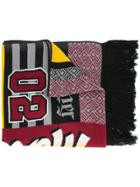 Frankie Morello Patchwork Knitted Scarf - Black