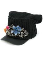 Dsquared2 Embellished Flower Cap - Black
