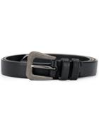 Brunello Cucinelli Distressed Leather Belt - Black