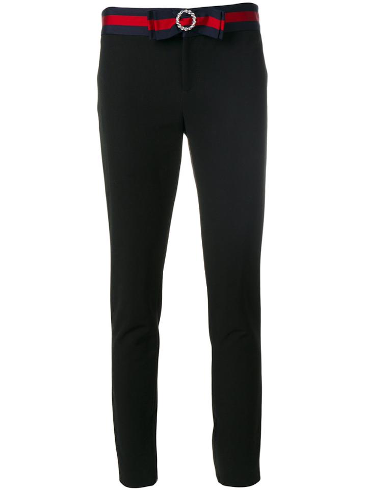 Gucci Web Cropped Trousers - Black