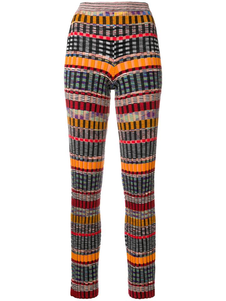 Missoni Striped Ribbed Knit Leggings - Multicolour