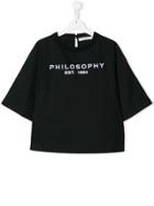 Philosophy Di Lorenzo Serafini Kids Logo Print T-shirt - Black