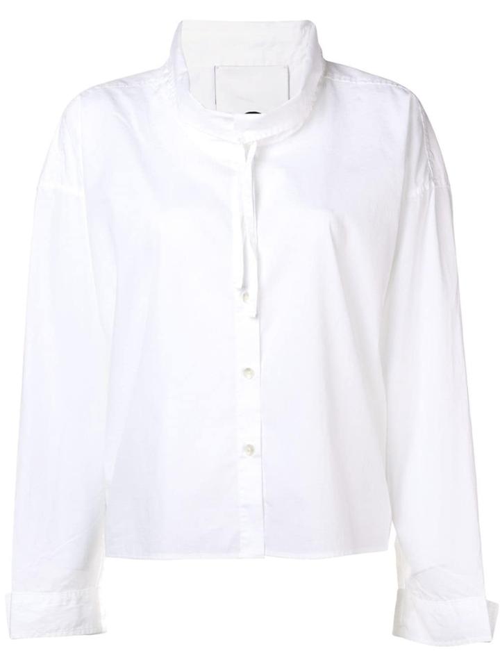 Closed Drawstring Fitted Shirt - White