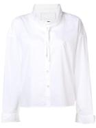 Closed Drawstring Fitted Shirt - White