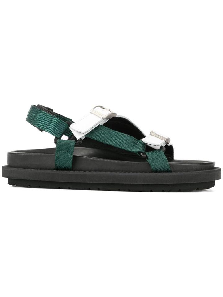 Sacai Flat Strappy Sandals - Black