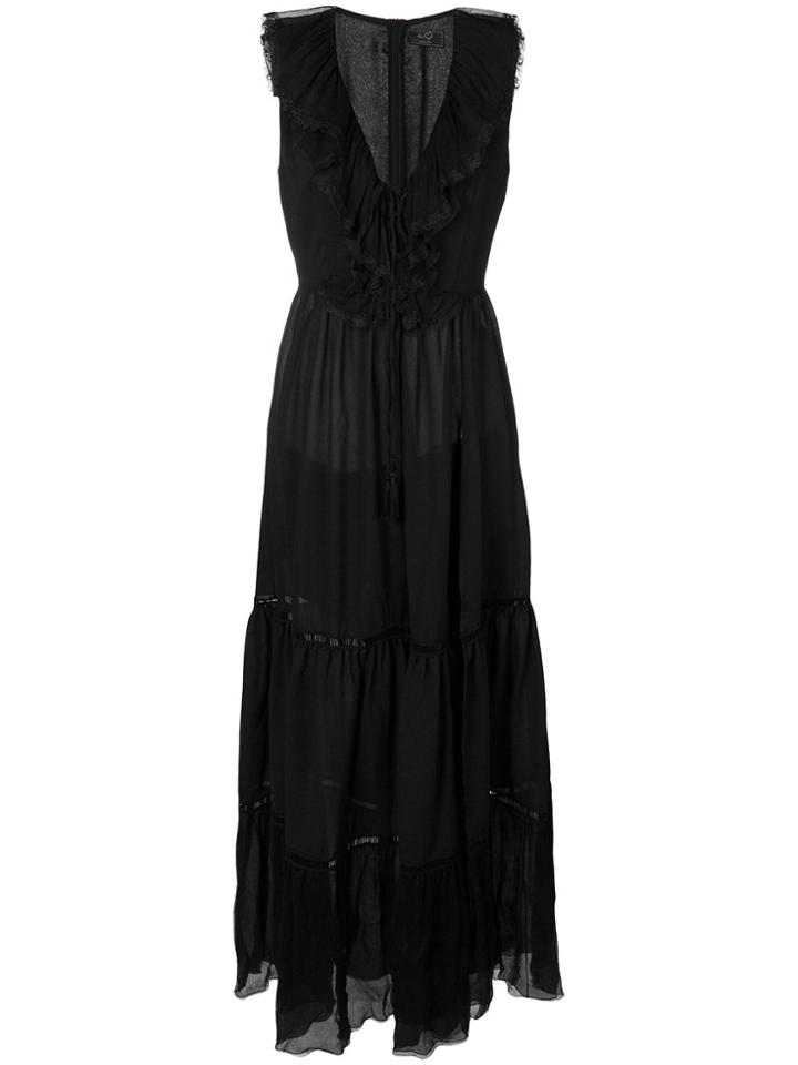 Ki6 Plunge Neck Maxi Dress - Black