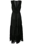 Ki6 Plunge Neck Maxi Dress - Black