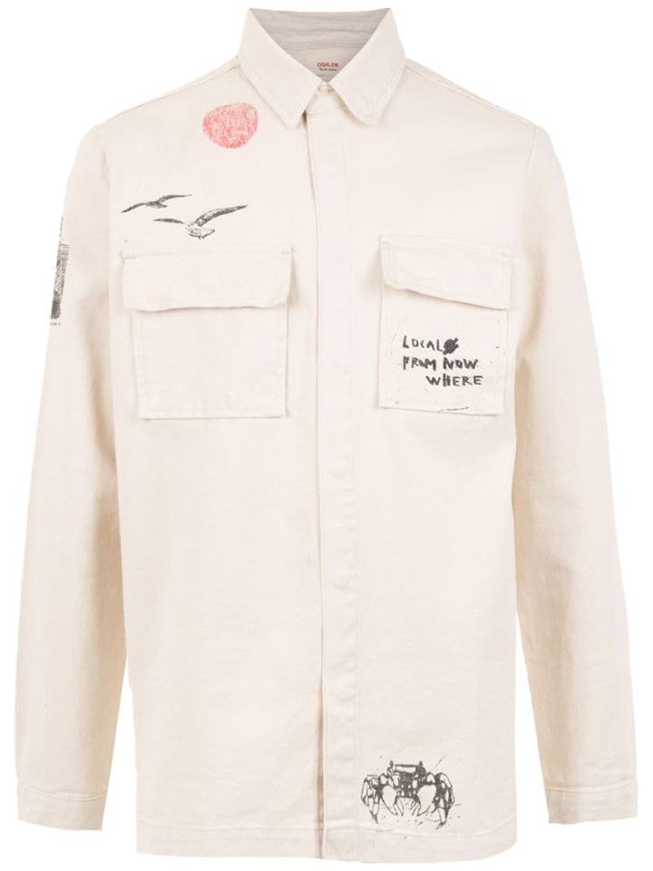 Osklen Printed Denim Jacket - Neutrals