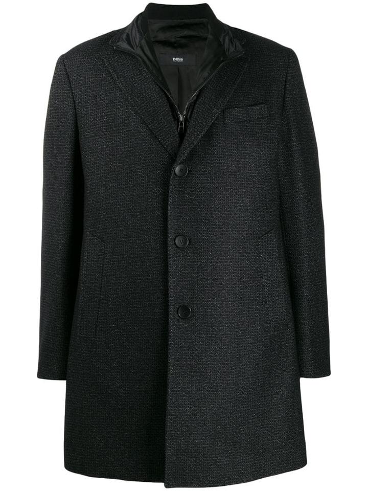 Boss Hugo Boss Layered Buttoned Coat - Black
