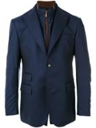 Pal Zileri - Detachable Collar Blazer - Men - Polyurethane/cupro/wool - 50, Blue, Polyurethane/cupro/wool