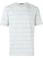 T By Alexander Wang Scribble Stripe Print T-shirt, Men's, Size: Xs, Grey, Cotton