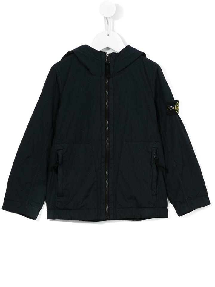 Stone Island Kids Hooded Jacket, Boy's, Size: 8 Yrs, Blue