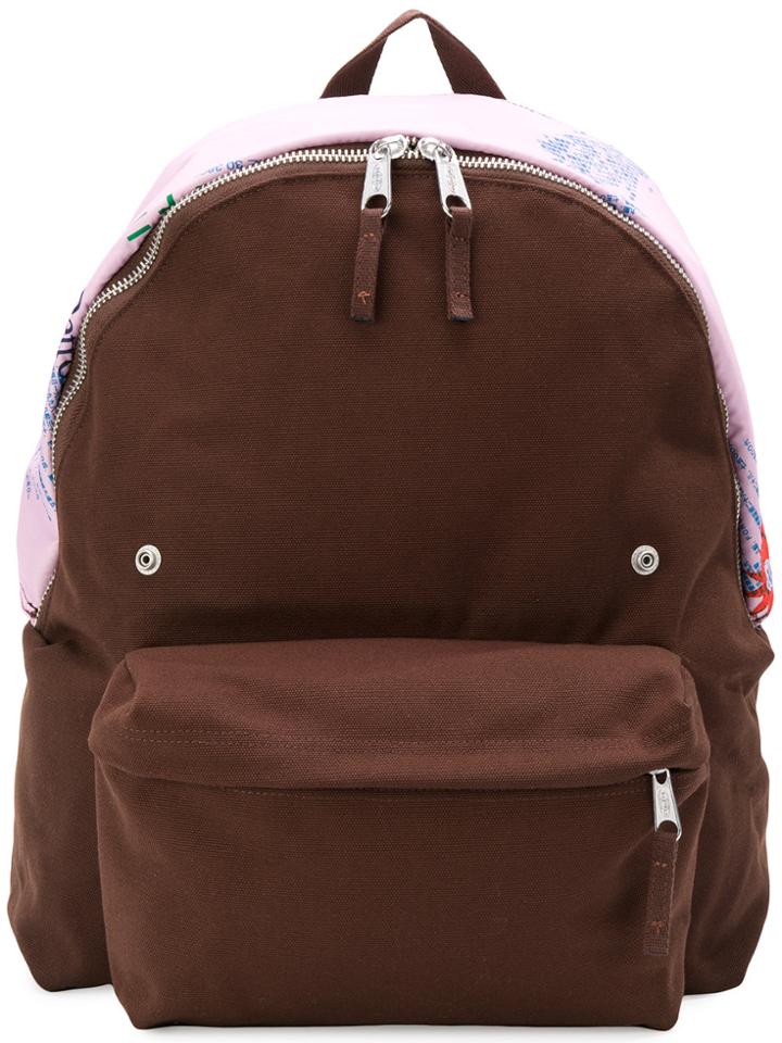 Raf Simons Print Embellished Backpack - Brown