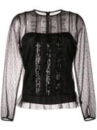 Red Valentino Ruffled Lace Blouse - Black
