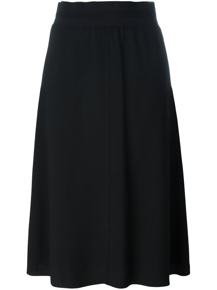 Msgm A-line Pleated Skirt, Women's, Size: 40, Black, Polyester/acetate/viscose