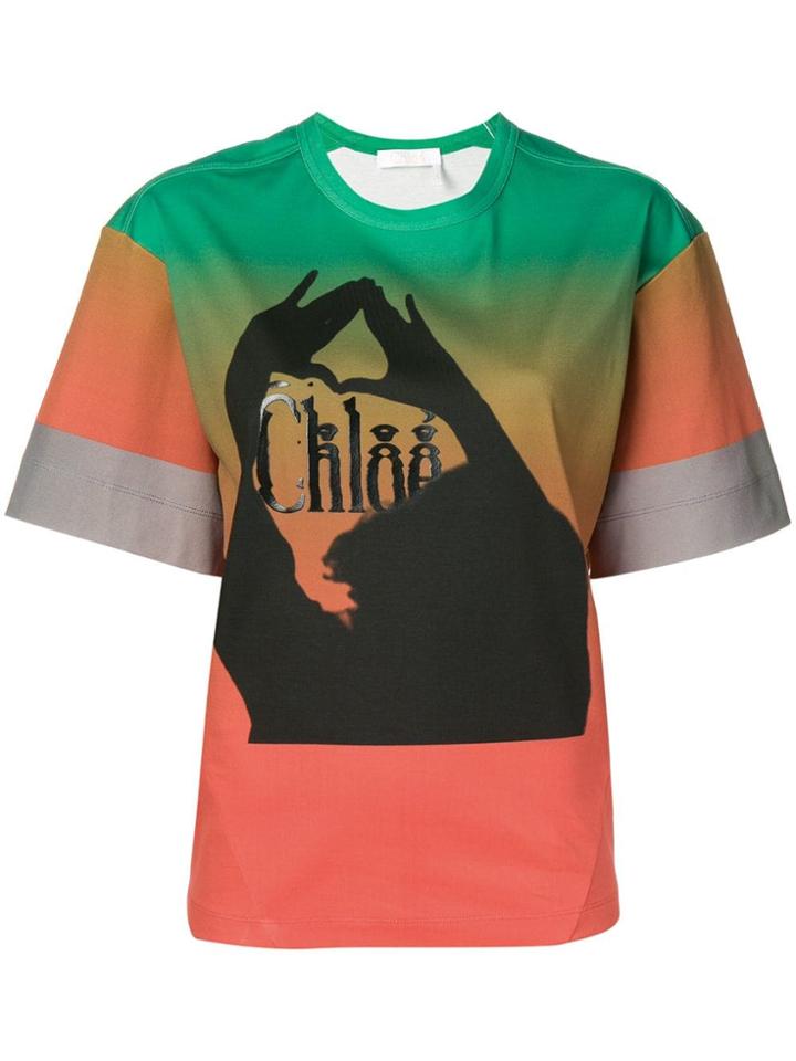 Chloé Gradient Print T-shirt - Green