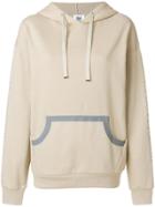 Closed Slogan Sleeve Hoodie - Nude & Neutrals