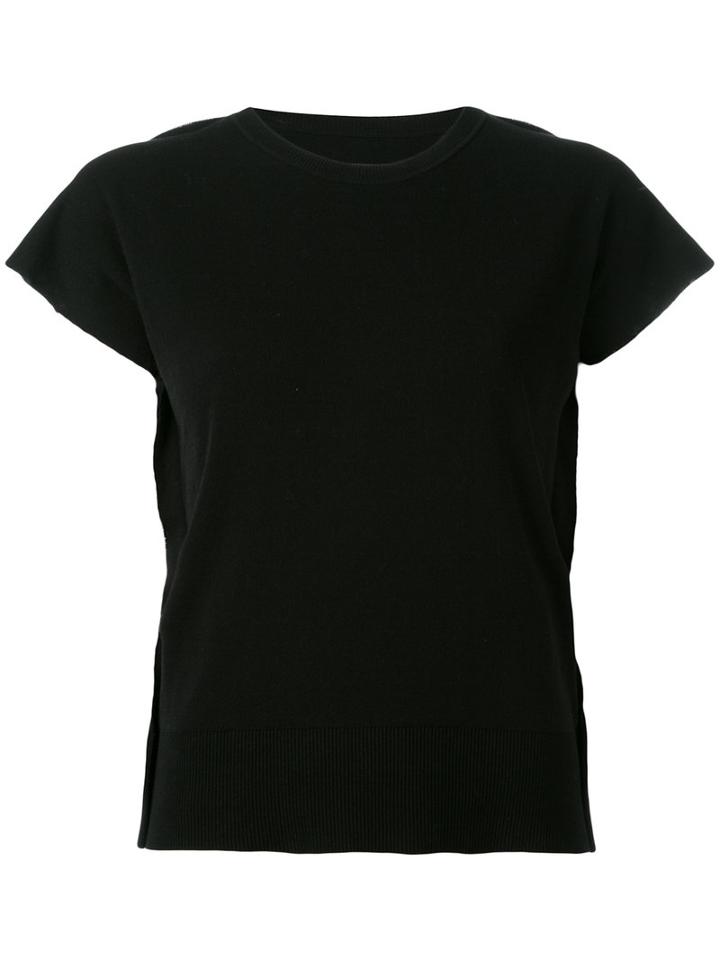 Mm6 Maison Margiela Asymmetric Knitted Top, Women's, Size: Large, Black, Cotton