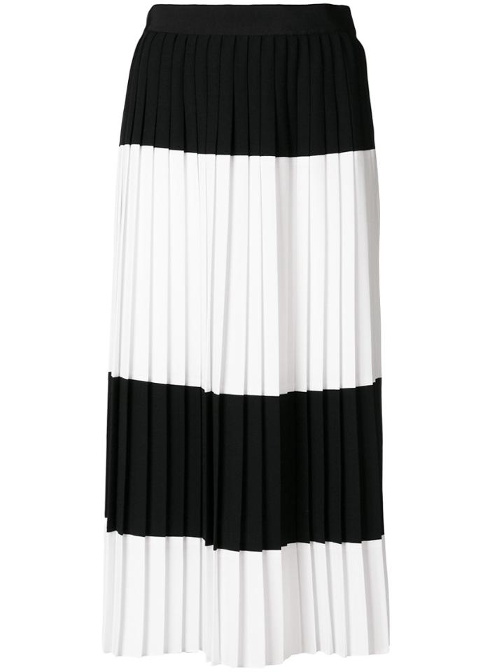 Mantu Colour Contrast Pleated Skirt - Black