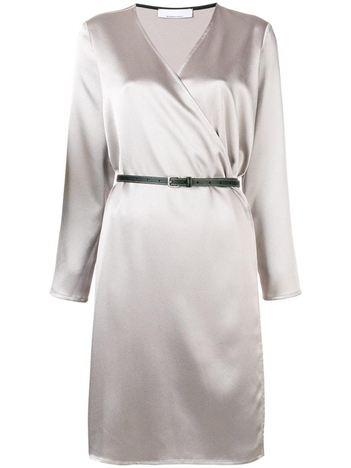 Jean Paul Knott Wrap Belted Dress - Nude & Neutrals