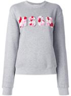 Msgm Sequins Logo Sweatshirt, Women's, Size: Medium, Grey, Cotton/viscose/plastic/sequin