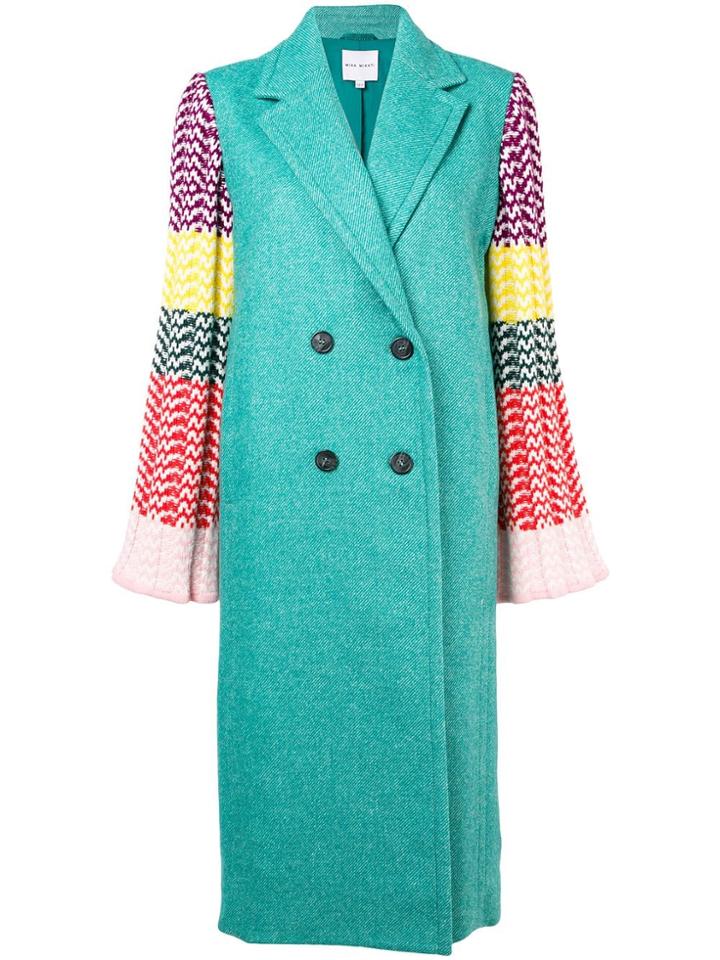 Mira Mikati Knitted Sleeve Coat - Green