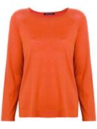 Luisa Cerano Long-sleeve Fitted Sweater - Orange