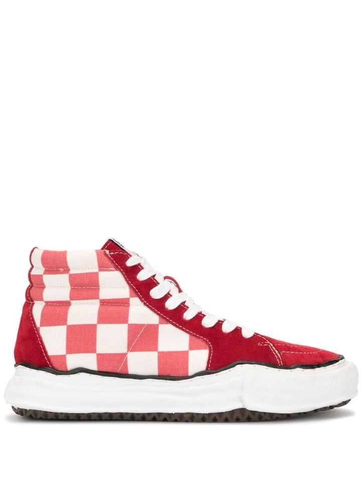 Maison Mihara Yasuhiro Check Print Sneakers - Red