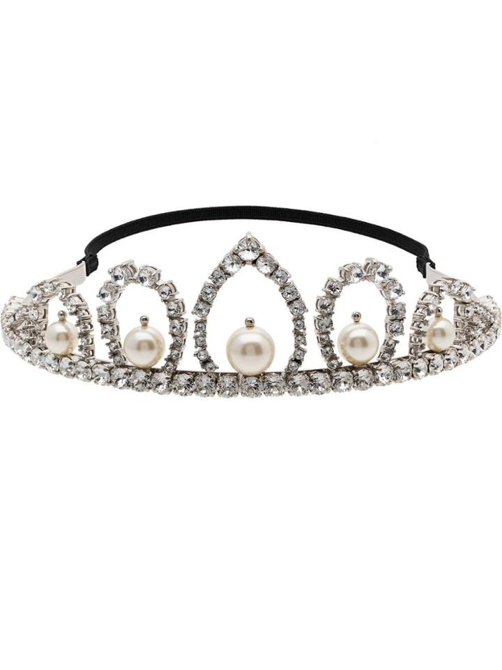 Miu Miu Metallic Crystal And Pearl Tiara