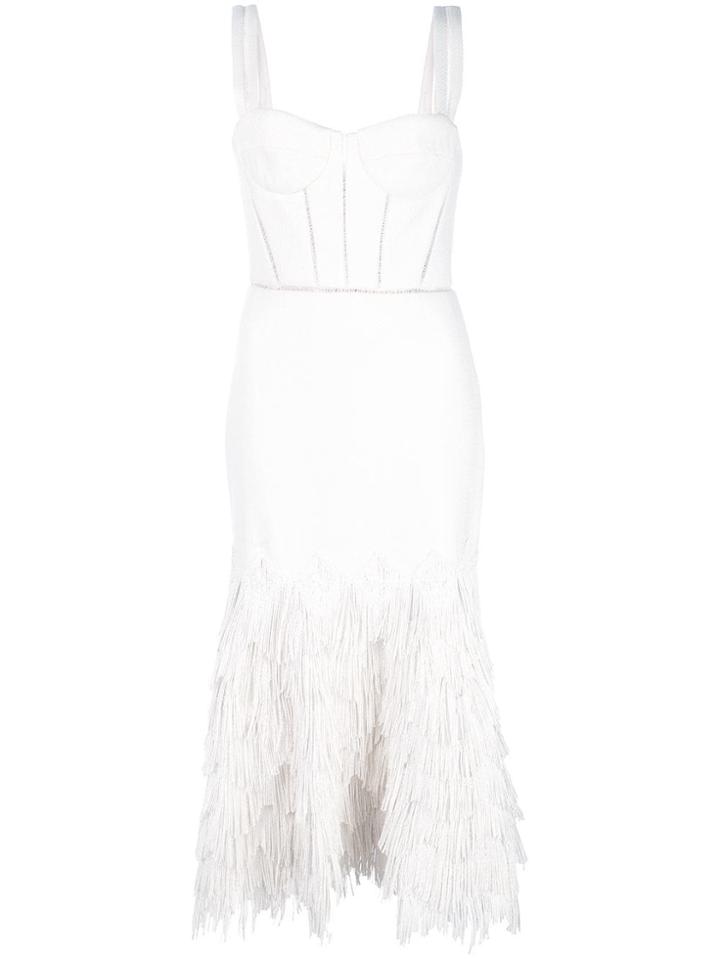 Jonathan Simkhai Fringed Flared Dress - White