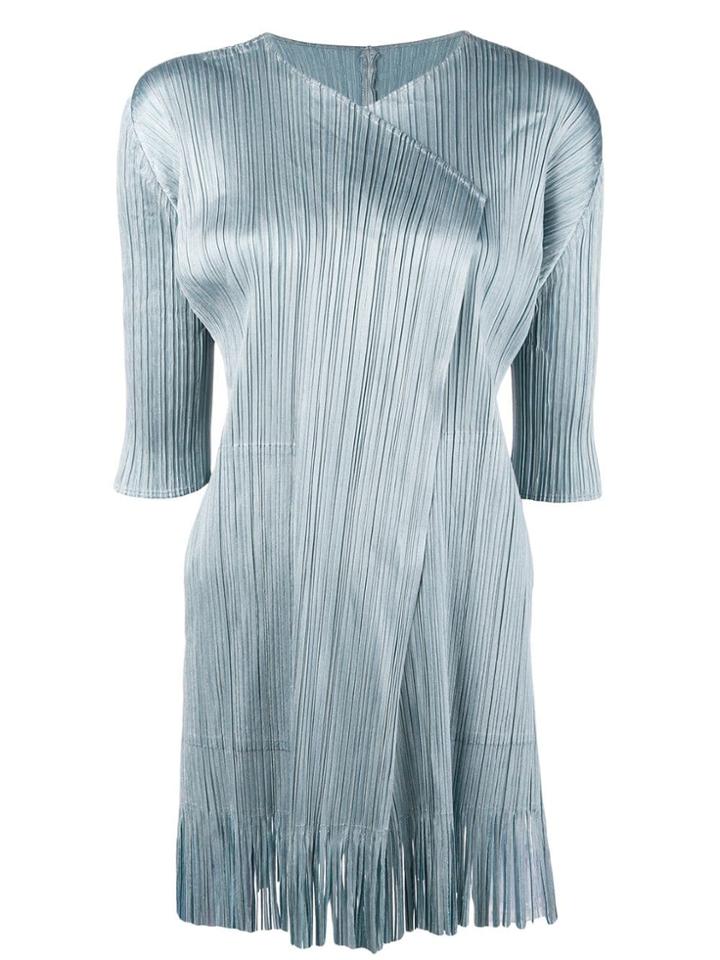 Pleats Please By Issey Miyake Ribbed Cardigan - Blue