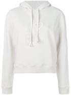 Saint Laurent Heart Embroidered Hoodie - White